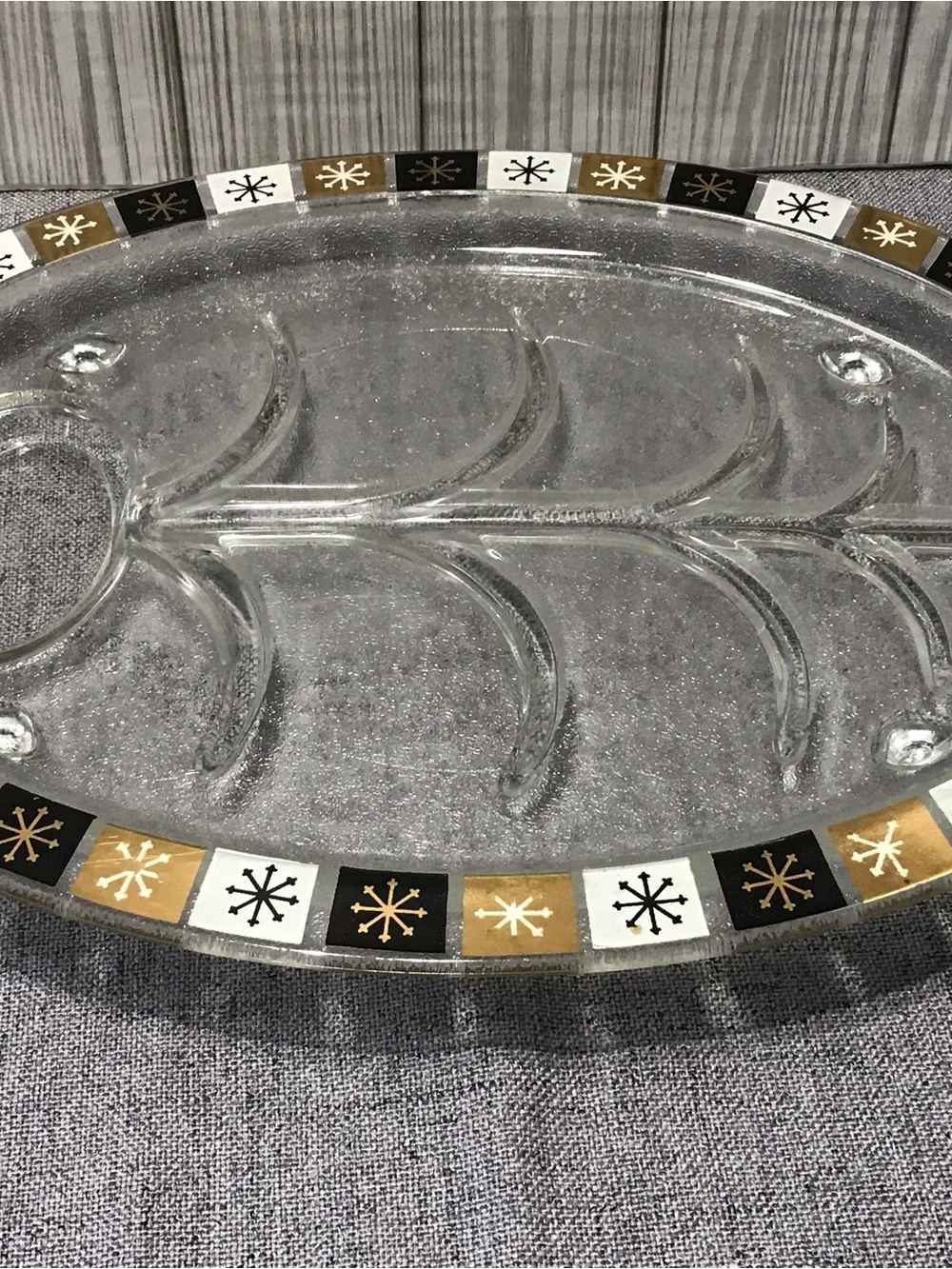 Vintage Mid Century Modern Inland Glass Meat Platter